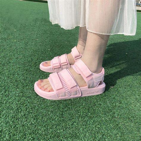 adidas pink sandals